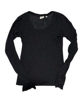 Babaton Aritzia Black Long-Sleeve Scoop Neck Top size XS